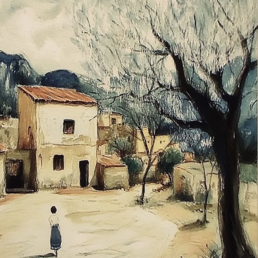 Mediterranean Village Scene by Avanesova Elena — canvas wall art