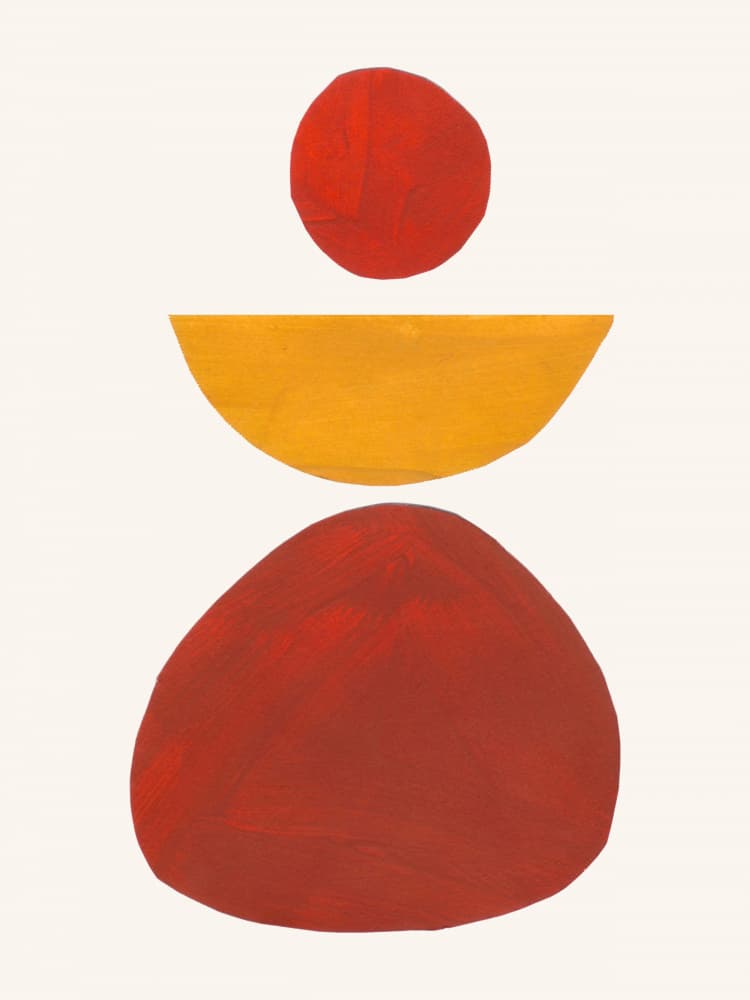 Warm Stacked Forms by Ejaaz Haniff — canvas wall art