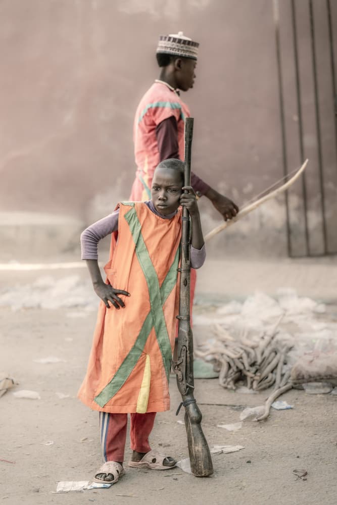 Boys with Rifle and Bow by Trevor Cole — canvas wall art