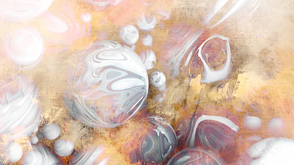 Golden Swirl Spheres by Rafal Kulik — canvas wall art