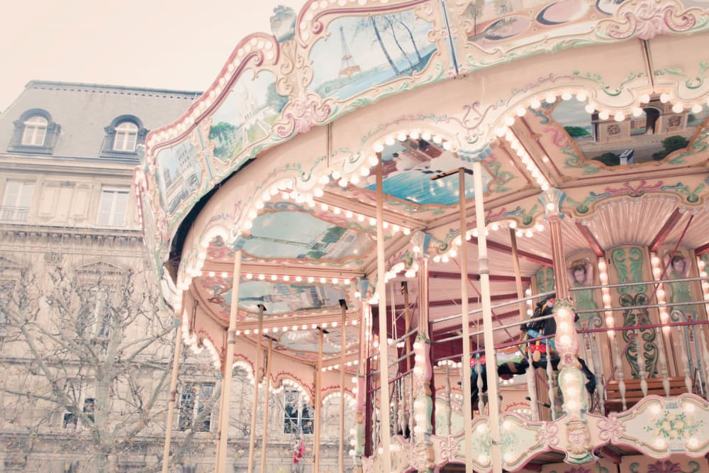 Dreamy Paris Carousel by Talitha McQueen — canvas wall art