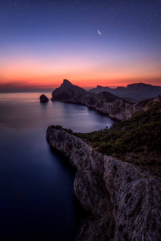 Coastal Twilight Moon by Daniel Gastager — canvas wall art