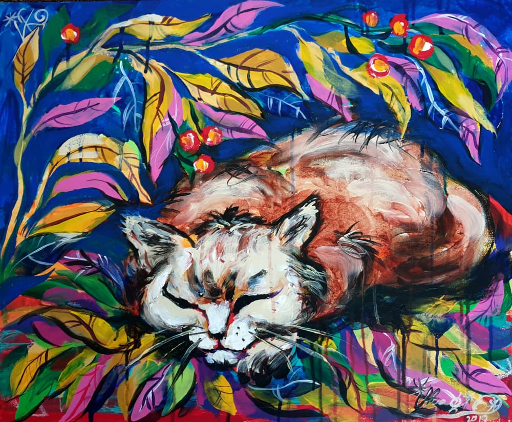 Peaceful Sleeping Cat by Kanat Ibragimov — canvas wall art