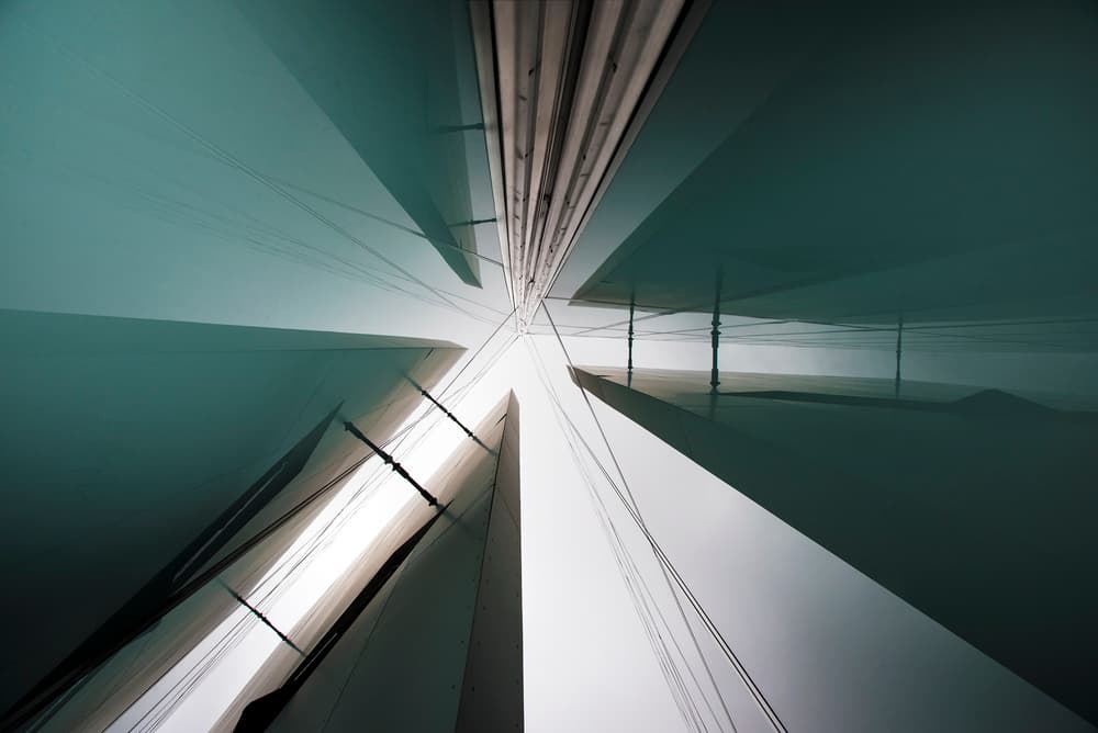 Modern Teal Geometry by Linda Wride — canvas wall art