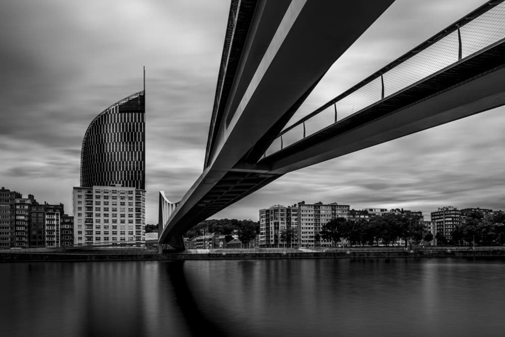 Modern City Bridge Reflection by Jean-Marc Aloy — canvas wall art