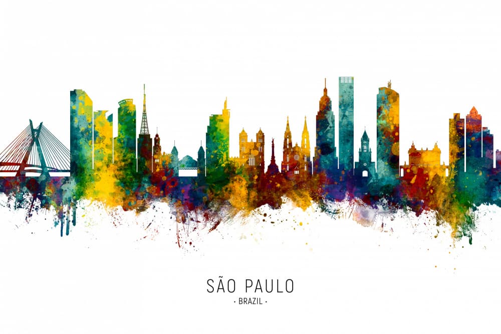 Vibrant São Paulo Skyline by Michael Tompsett — canvas wall art