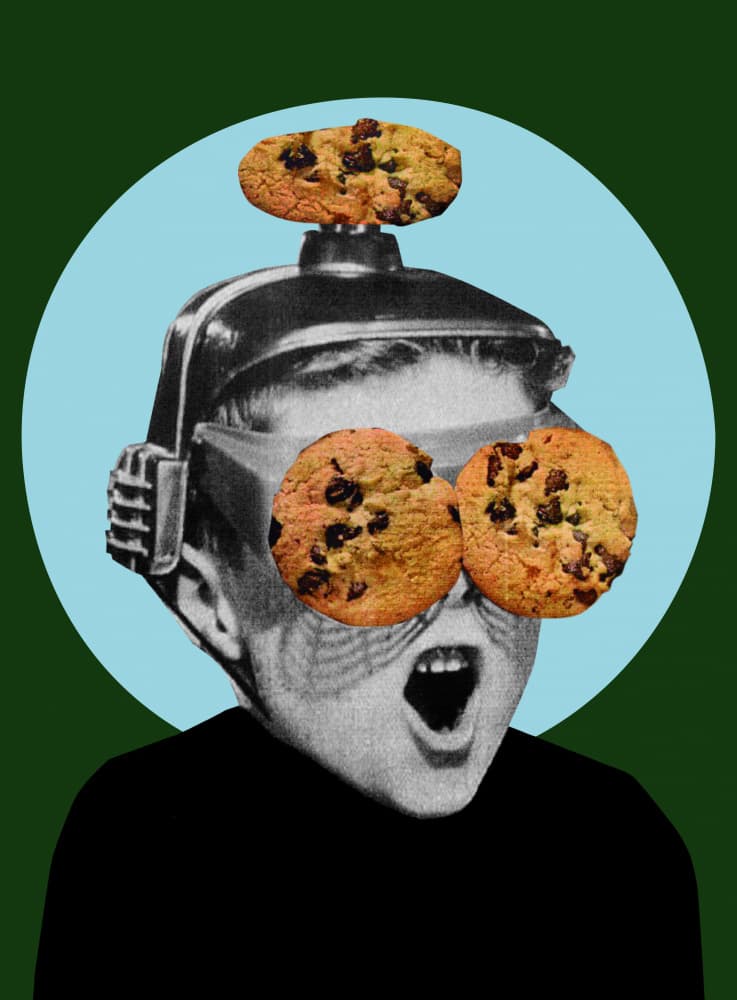 Boy With Cookie Eyes by Circular Concepts — canvas wall art