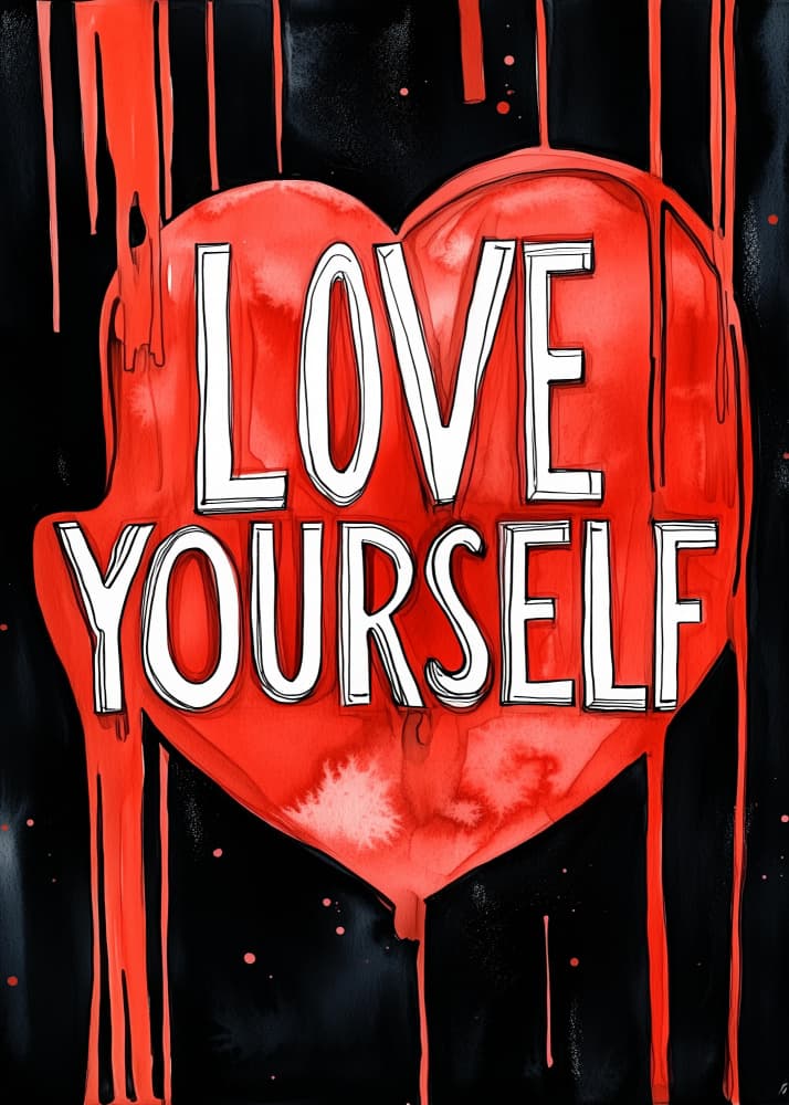 Love Yourself Heart by Justyna Jaszke — canvas wall art