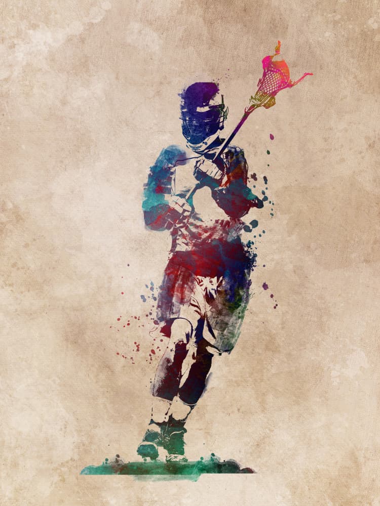 Lacrosse Sport Art 4 by Justyna Jaszke — canvas wall art
