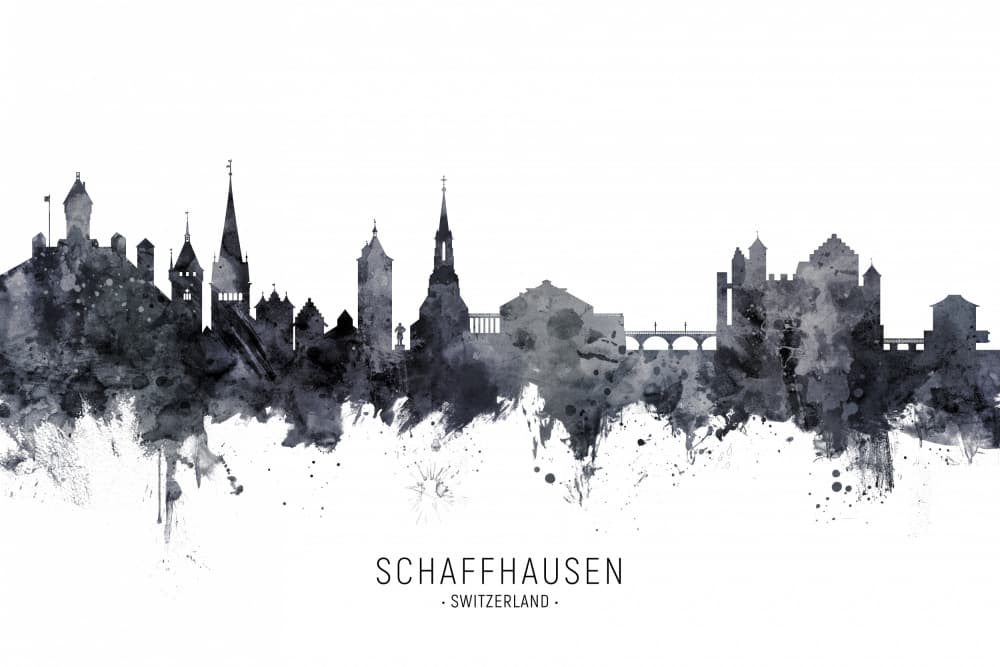 Schaffhausen Switzerland Skyline by Michael Tompsett — canvas wall art
