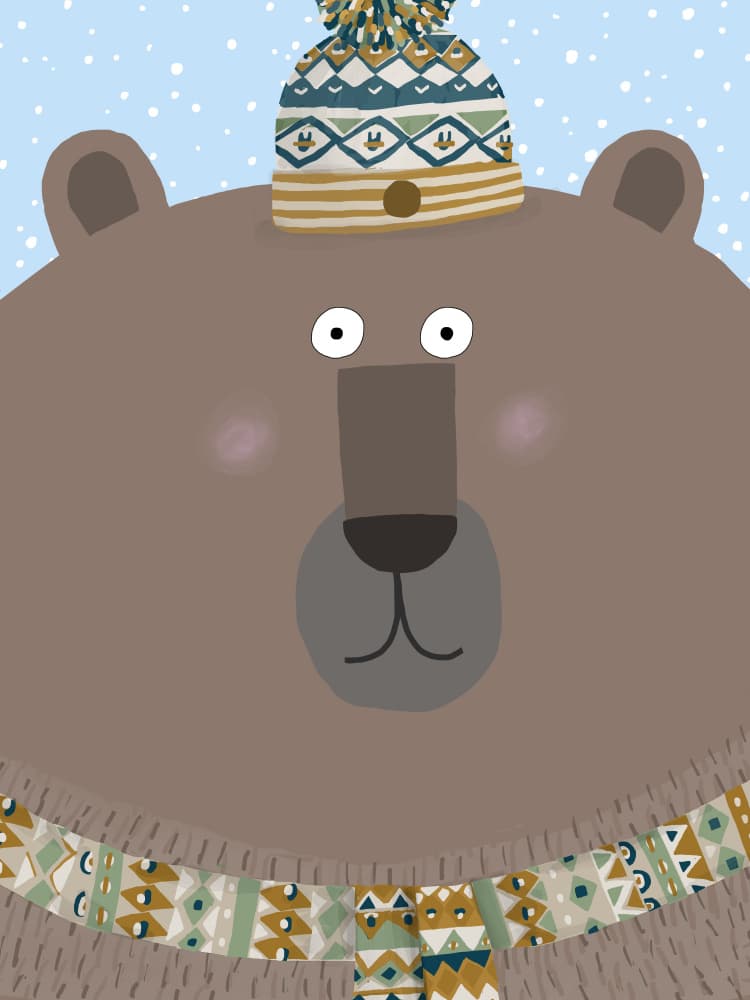 Cozy Winter Bear by Carla Daly — canvas wall art