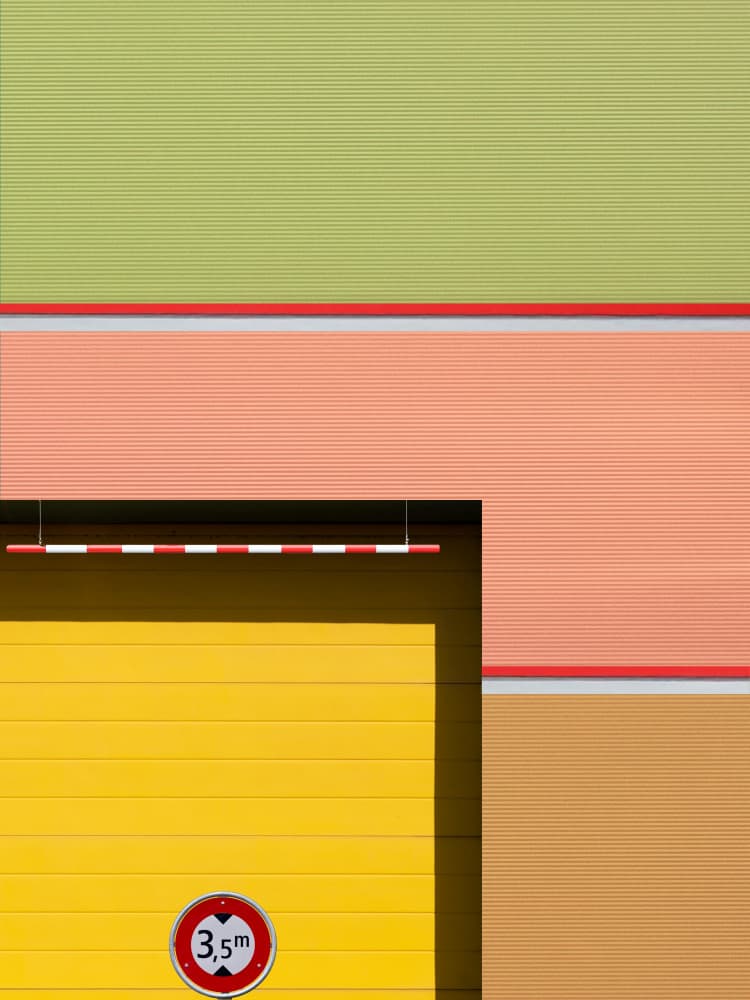 Geometric Color Block Entrance by Aliz Löcsei — canvas wall art