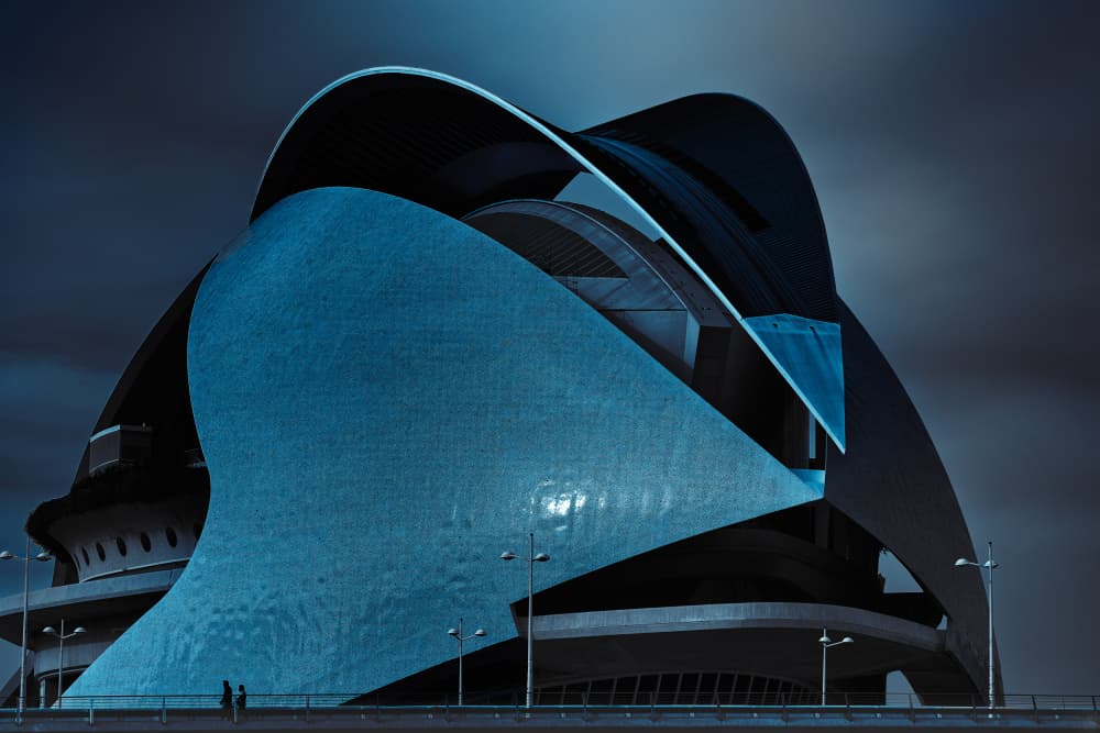 Dramatic Blue Architecture by Greetje van Son — canvas wall art