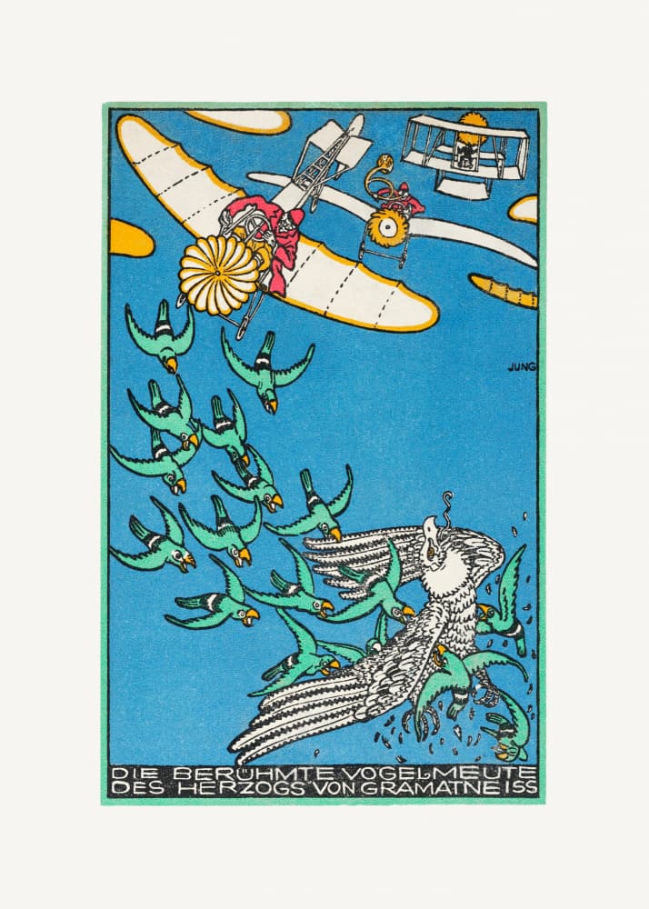 The Duke of Gramatneiss's Famous Pack of Birds by Moriz Jung — canvas wall art