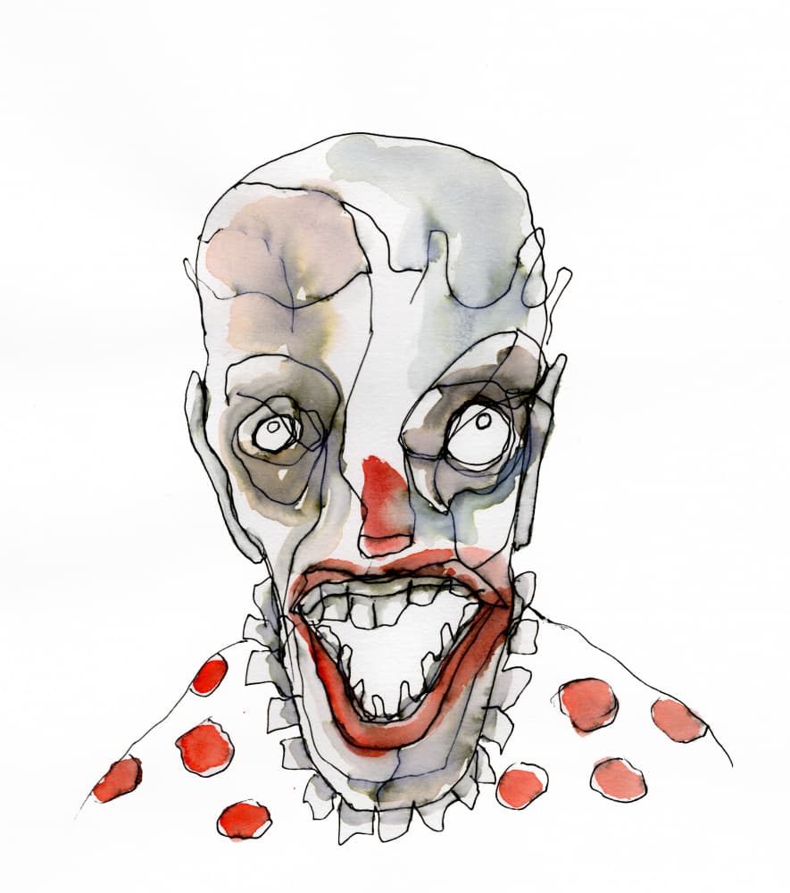 Creepy Clown Grin by Wildemar Doomgriever — canvas wall art