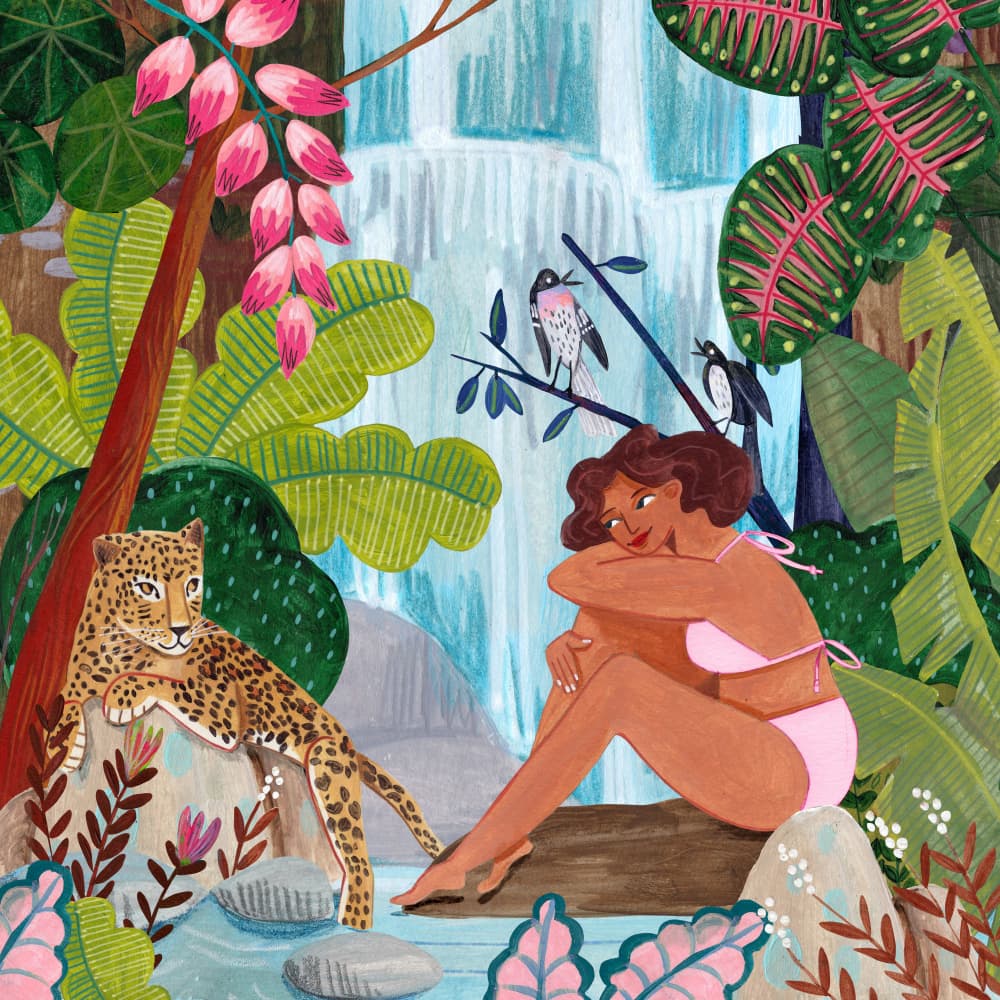 By the Waterfall by Caroline Bonne Müller — canvas wall art