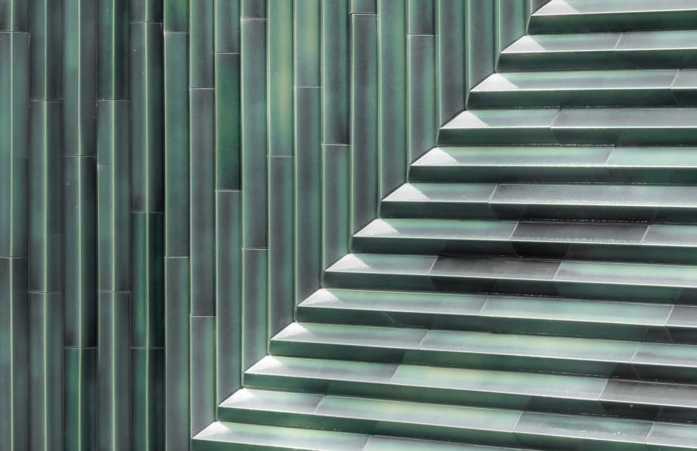 Geometric Green Facade by Markus Auerbach — canvas wall art