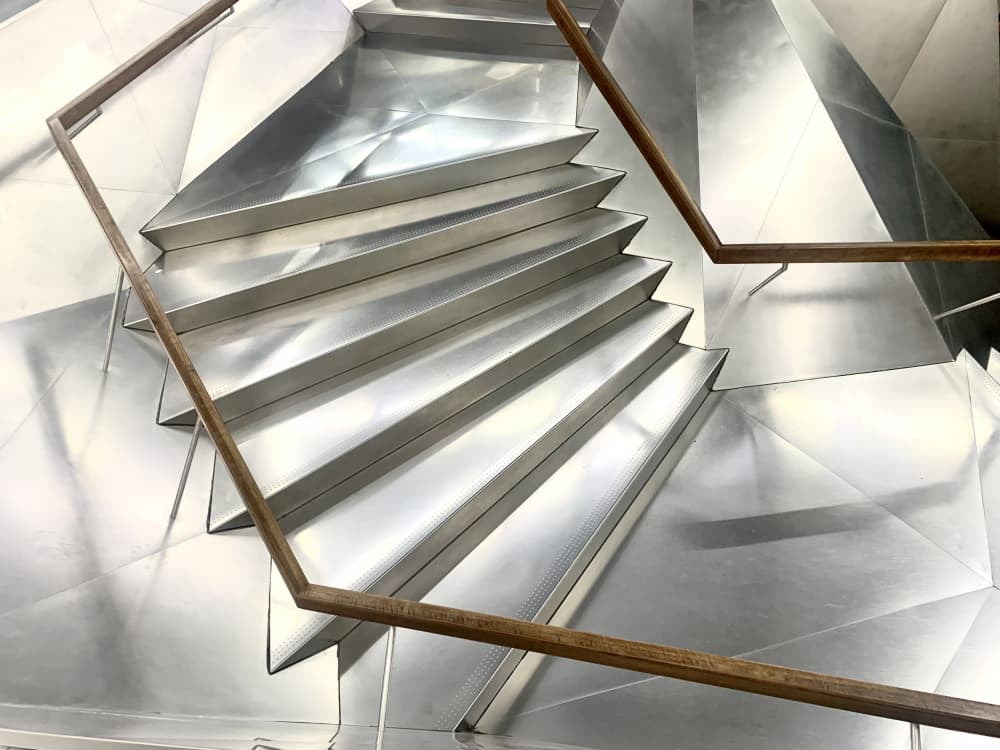 Modern Geometric Staircase by Barbara Orienti — canvas wall art