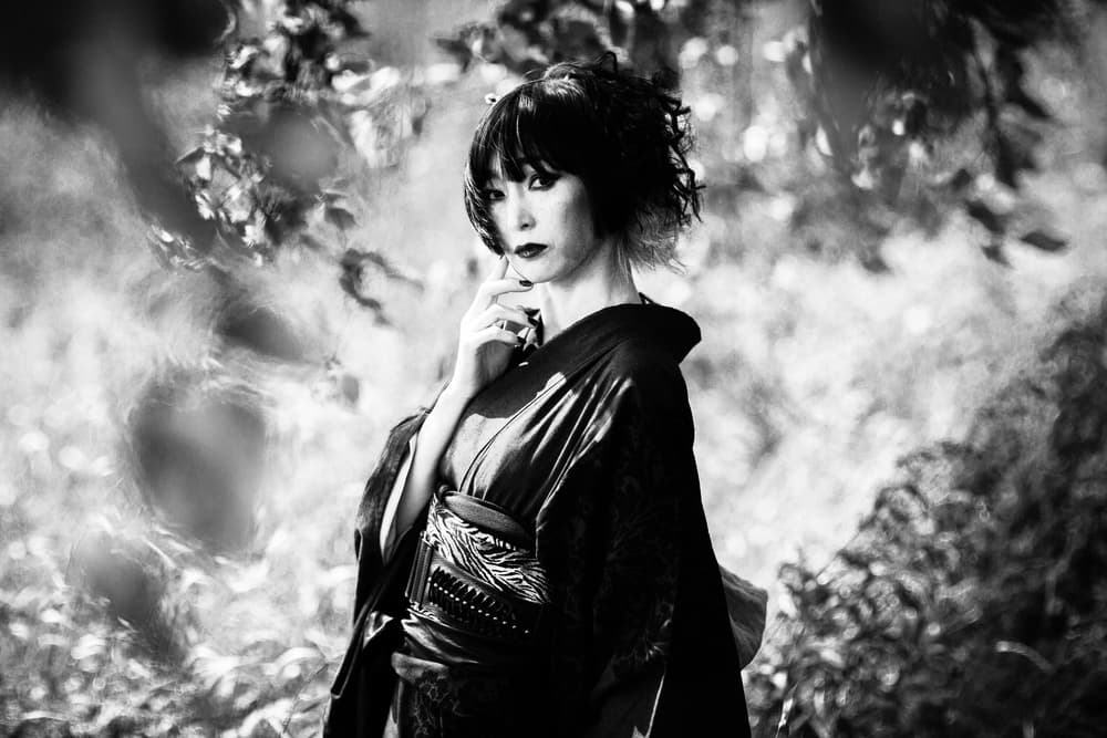Elegant Japanese Portrait by TORU MATSUNAGA — canvas wall art