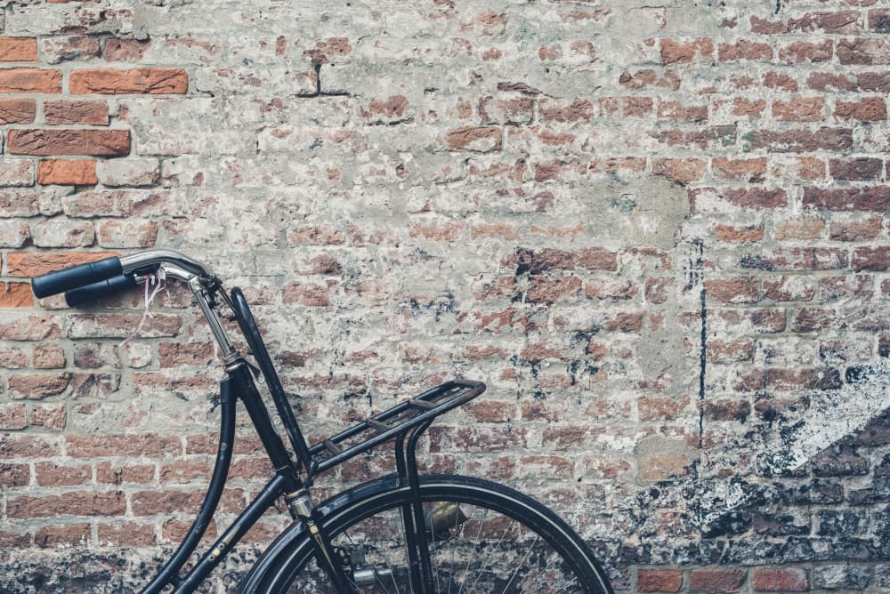 Old Bike Brick Wall by Photolovers — canvas wall art