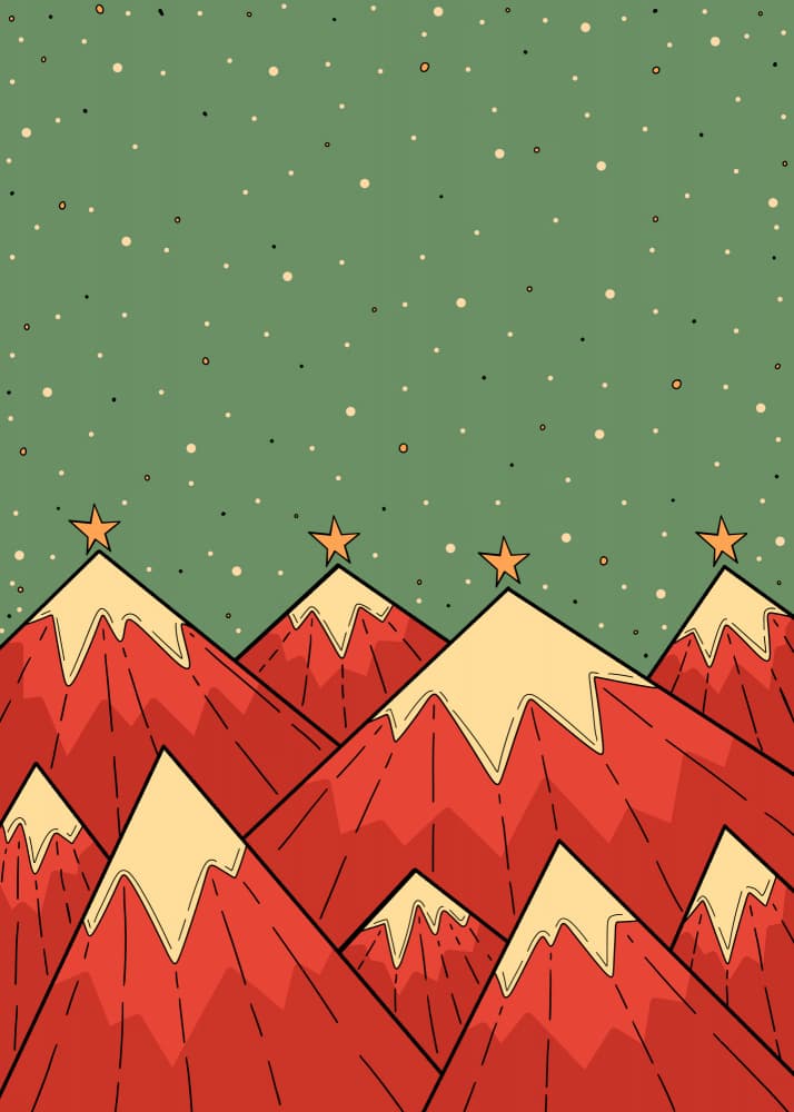 Christmas Mountain Stars by Stephen Wade — canvas wall art
