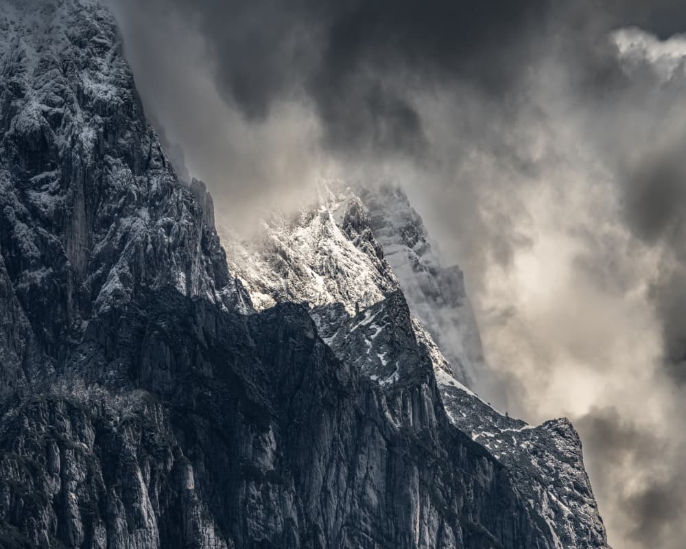Dramatic Mountain Peaks by Andy Dauer — canvas wall art