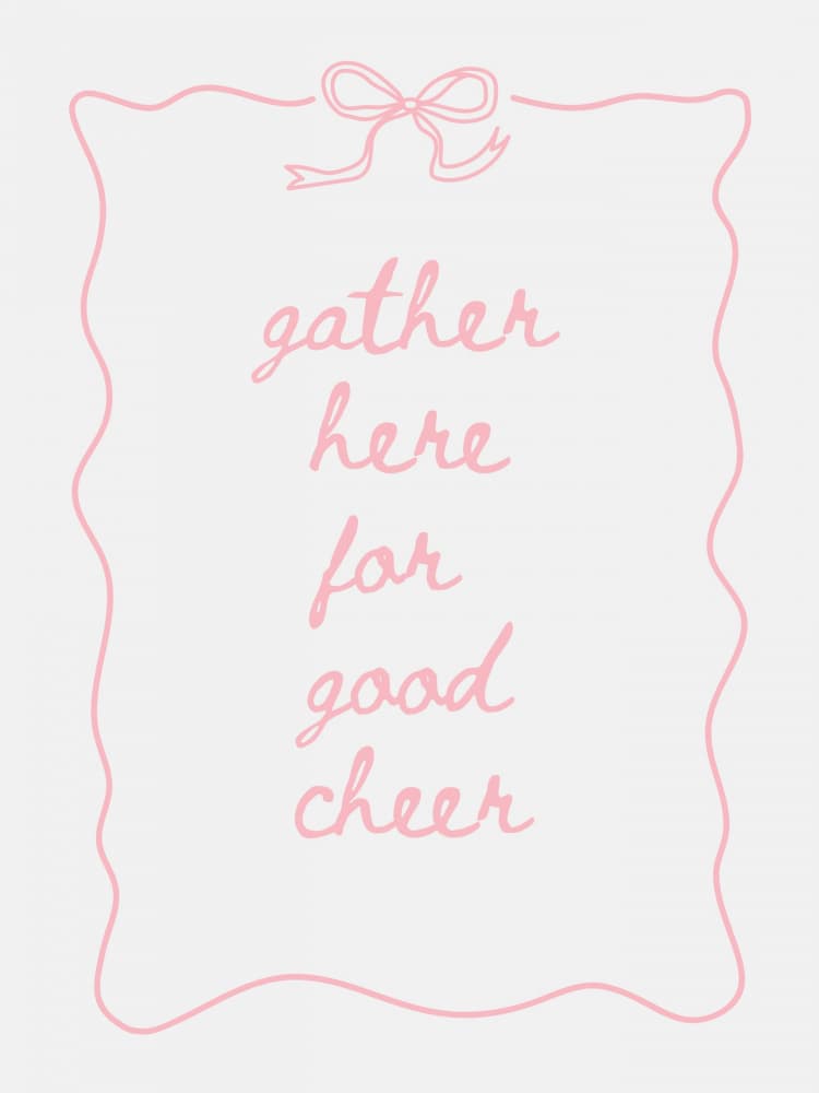 Pink Gather Cheer Quote by Jolly and Dash — canvas wall art