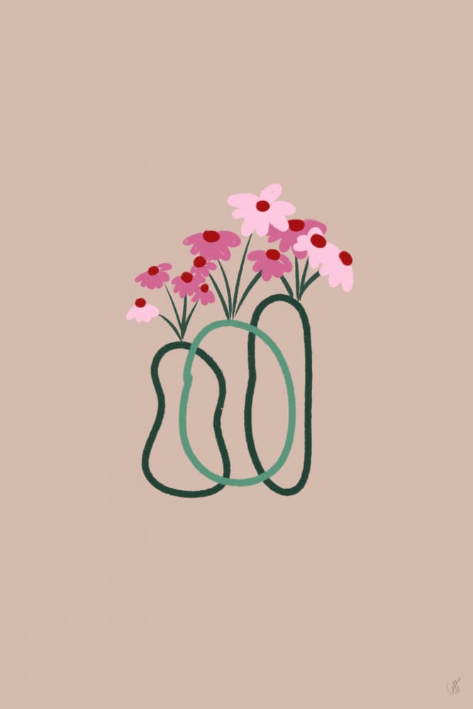 Pink Floral Abstract by Anne-Marie Volfova — canvas wall art