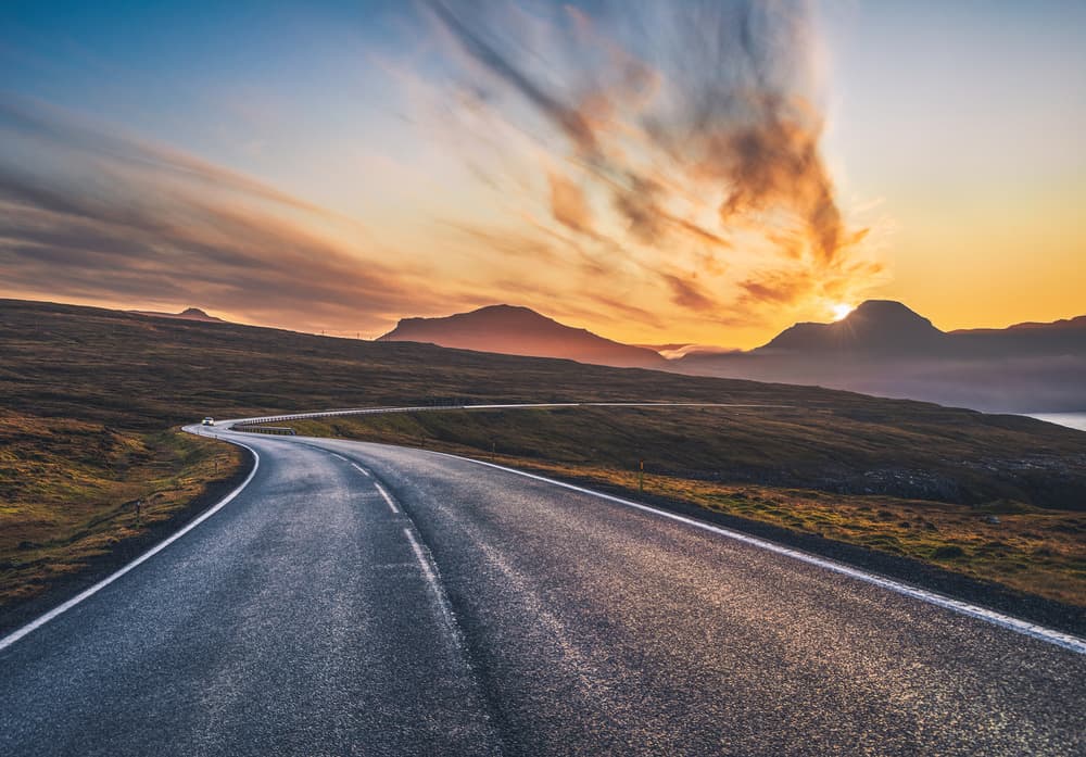 Golden Hour Mountain Road by Carlos_Grury_Santos — canvas wall art