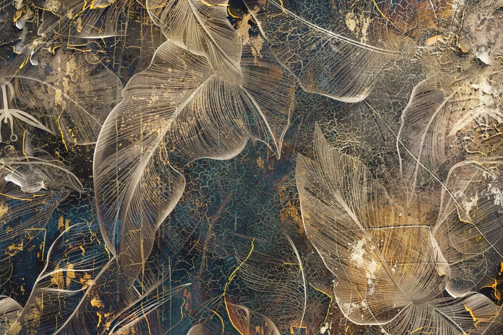 Luxurious Golden Leaves by Rafal Kulik — canvas wall art