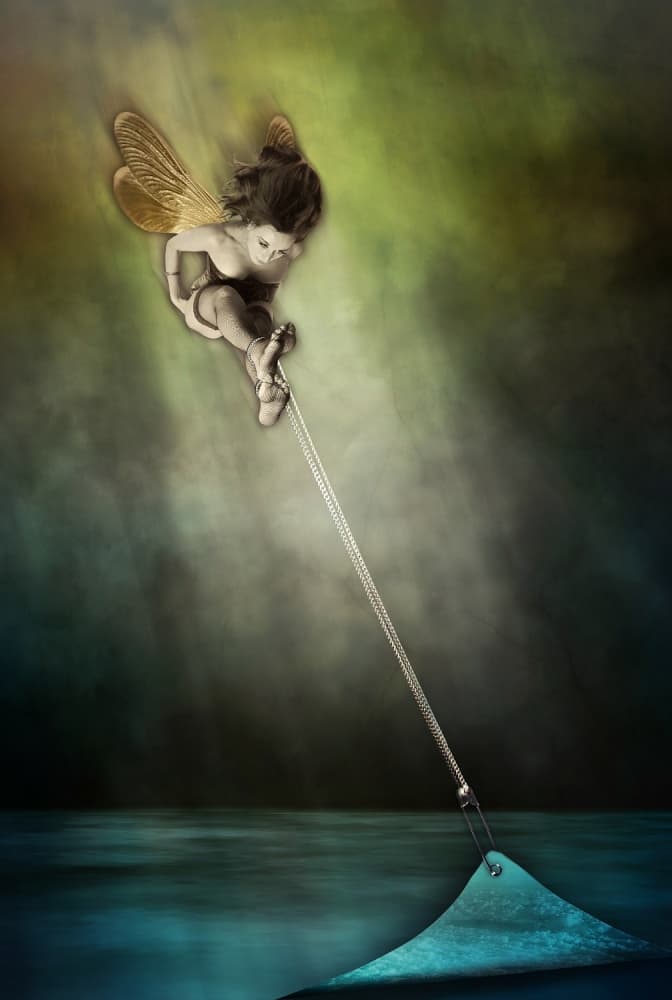 Dreamy Water Fairy by Lucyna Łazarska  ( Lucynda Lu ) — canvas wall art
