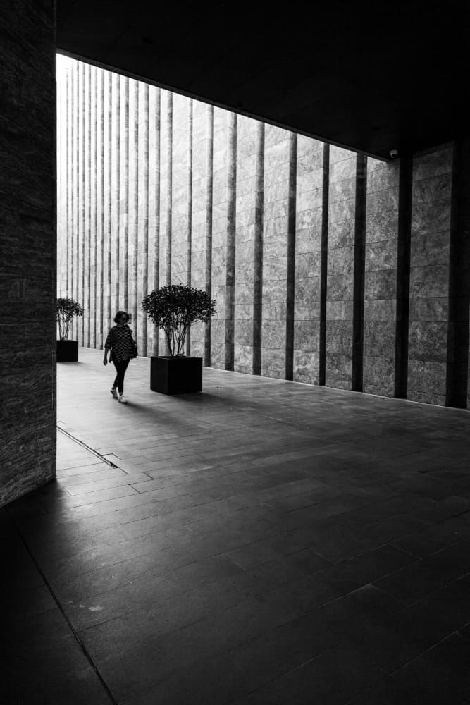 Woman in Lighted Corridor by Ramiz Sahin — canvas wall art