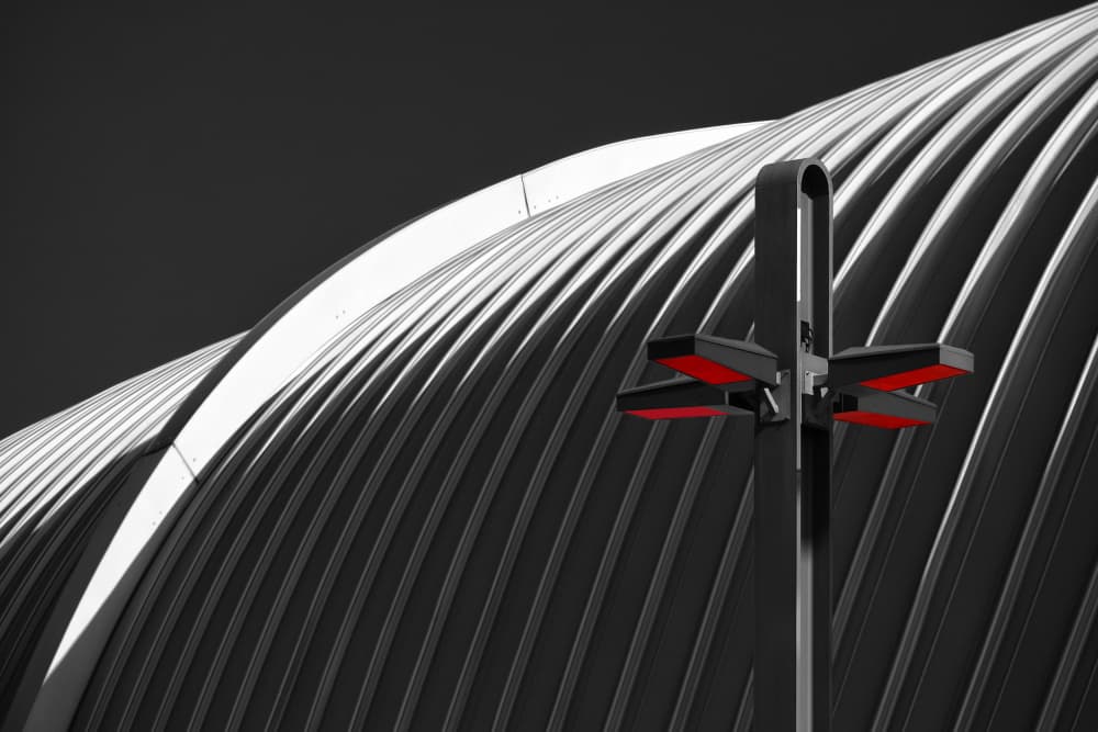 Architectural Red Light by Hans-Wolfgang Hawerkamp — canvas wall art