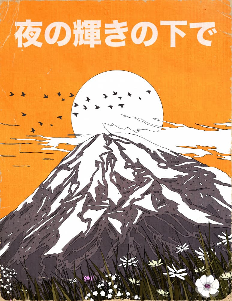 Fuji Night Glow by Nicholas — canvas wall art