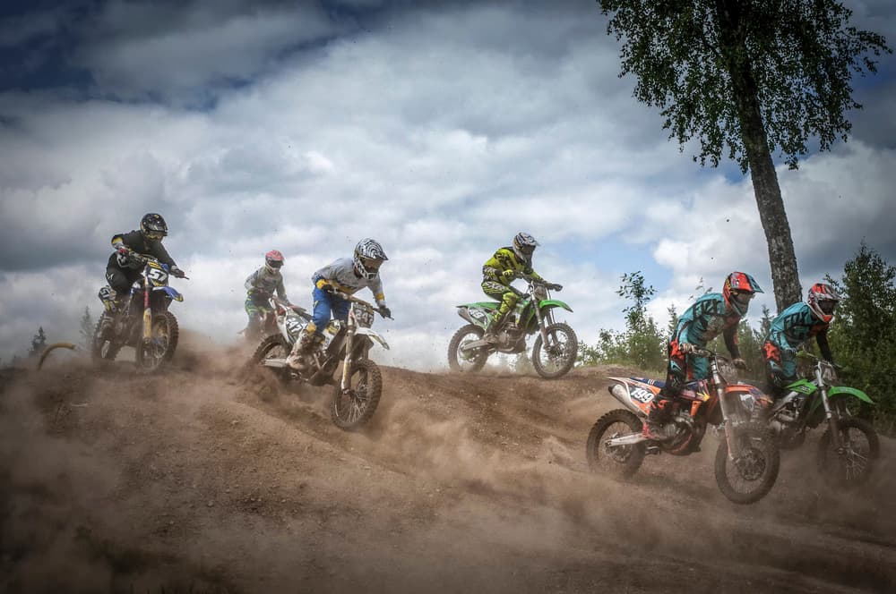 Motocross Race Dust by Benny Pettersson — canvas wall art