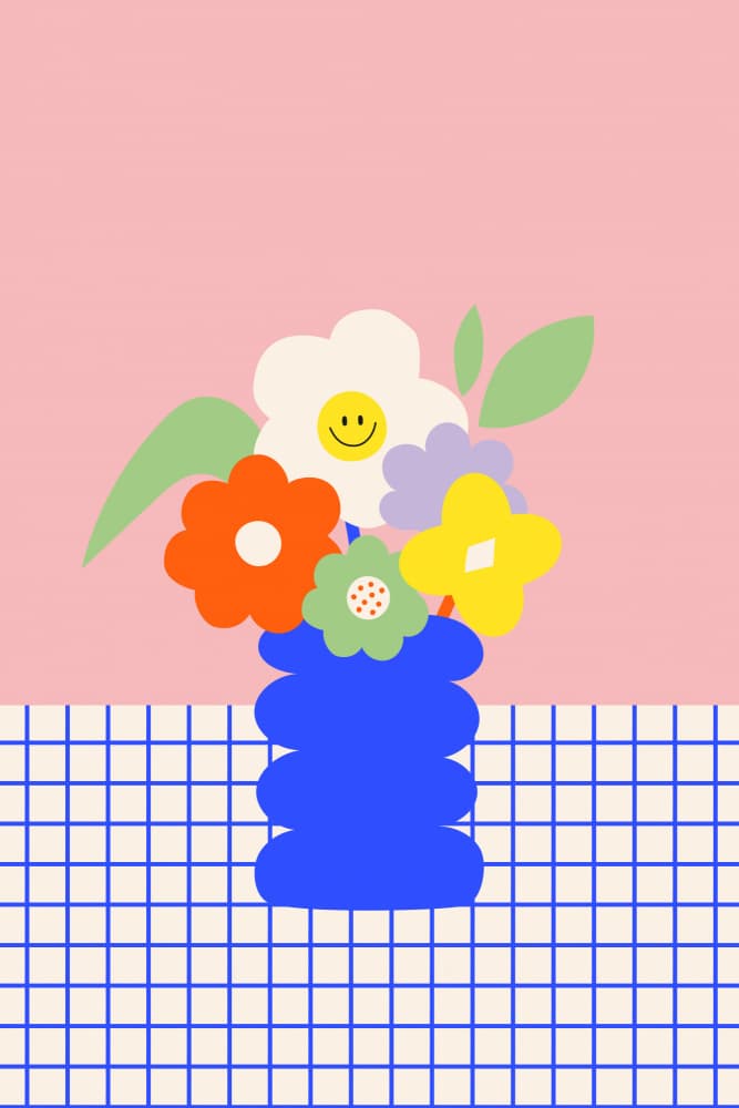 Cheerful Floral Still Life by Maren Gross — canvas wall art