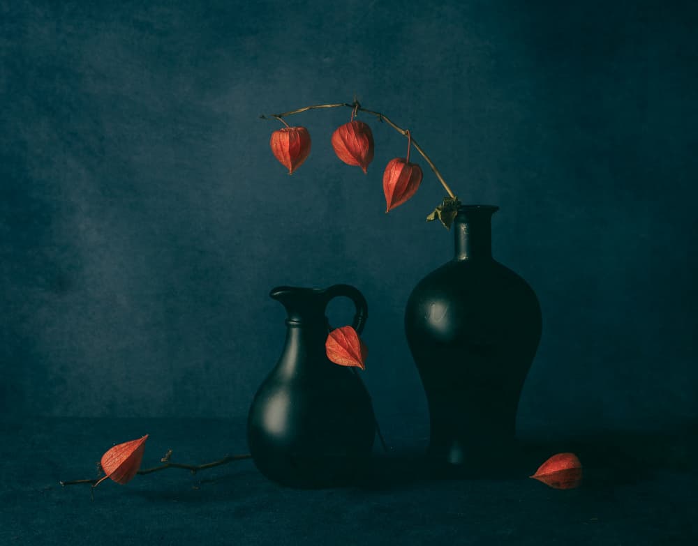 Moody Chinese Lanterns by May G — canvas wall art