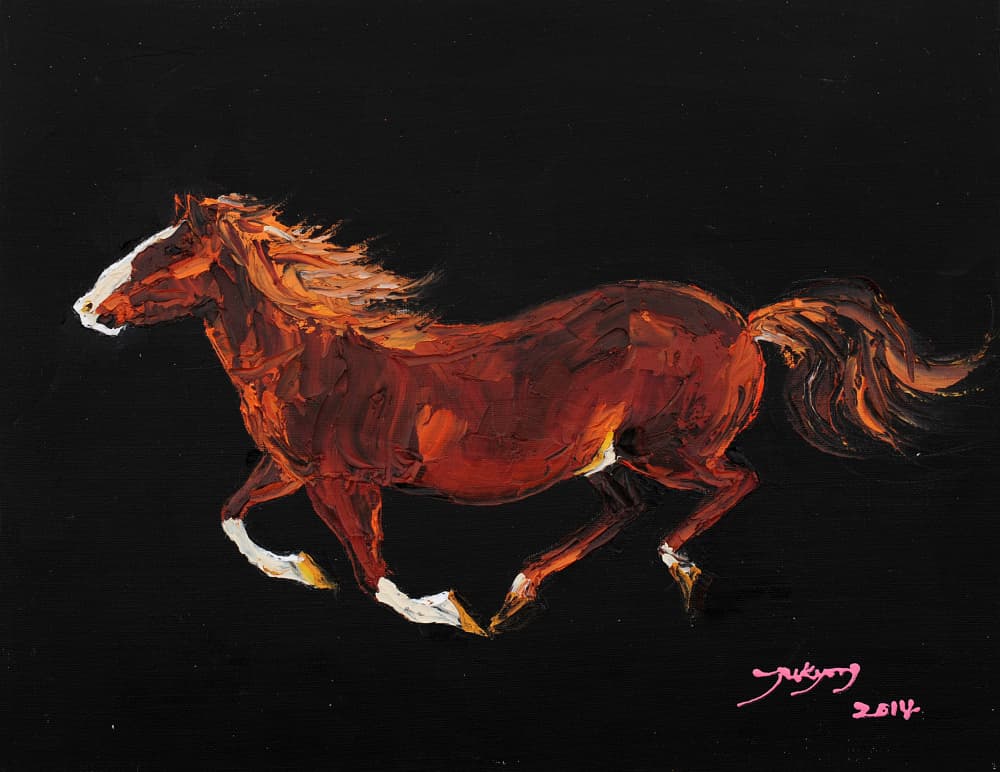 Powerful Horse Gallop by Jukyong Park — canvas wall art