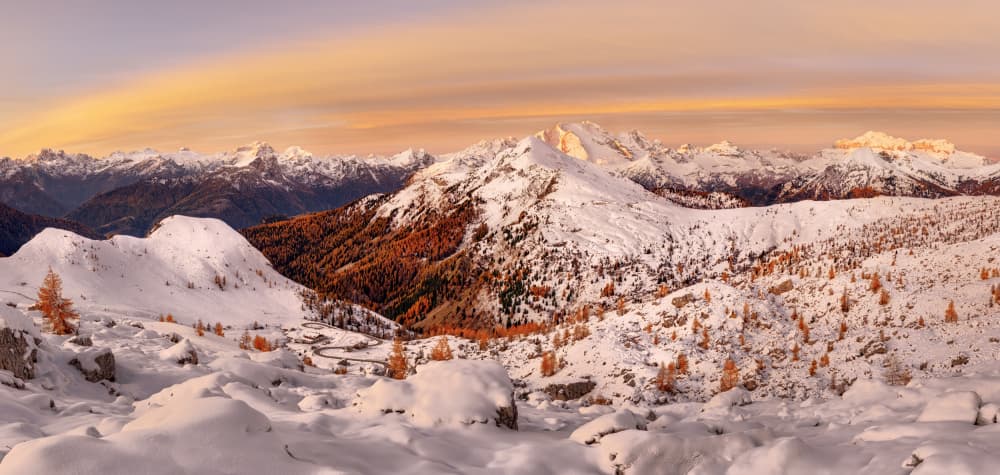 Golden Alpine Peaks by Martin Strouhal QEP — canvas wall art