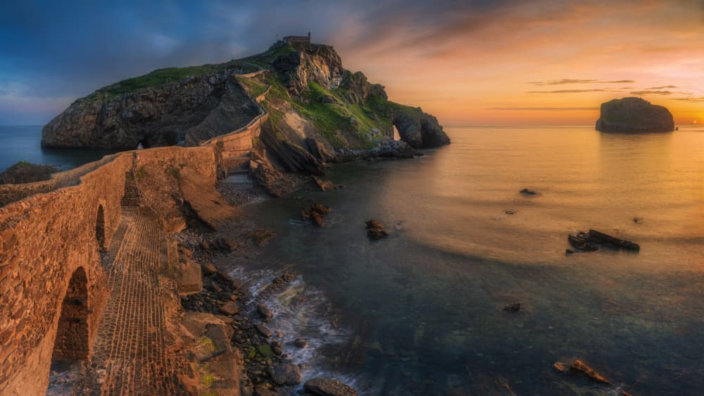 Ancient Island Bridge Sunset by Adam Pachula — canvas wall art