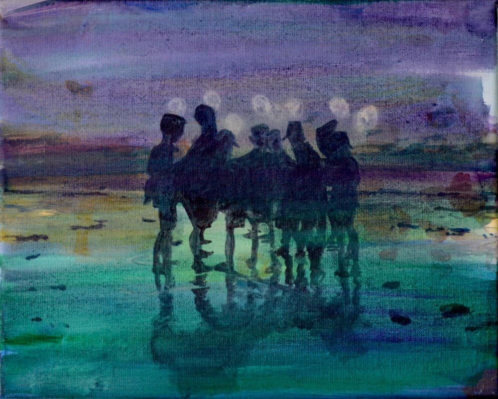 Twilight Figures Reflection by Karin Bos — canvas wall art