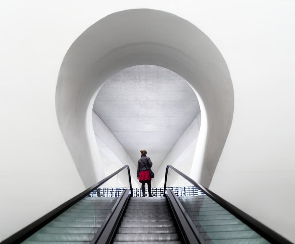 Upward Architectural Ascent by Karin Kilb — canvas wall art