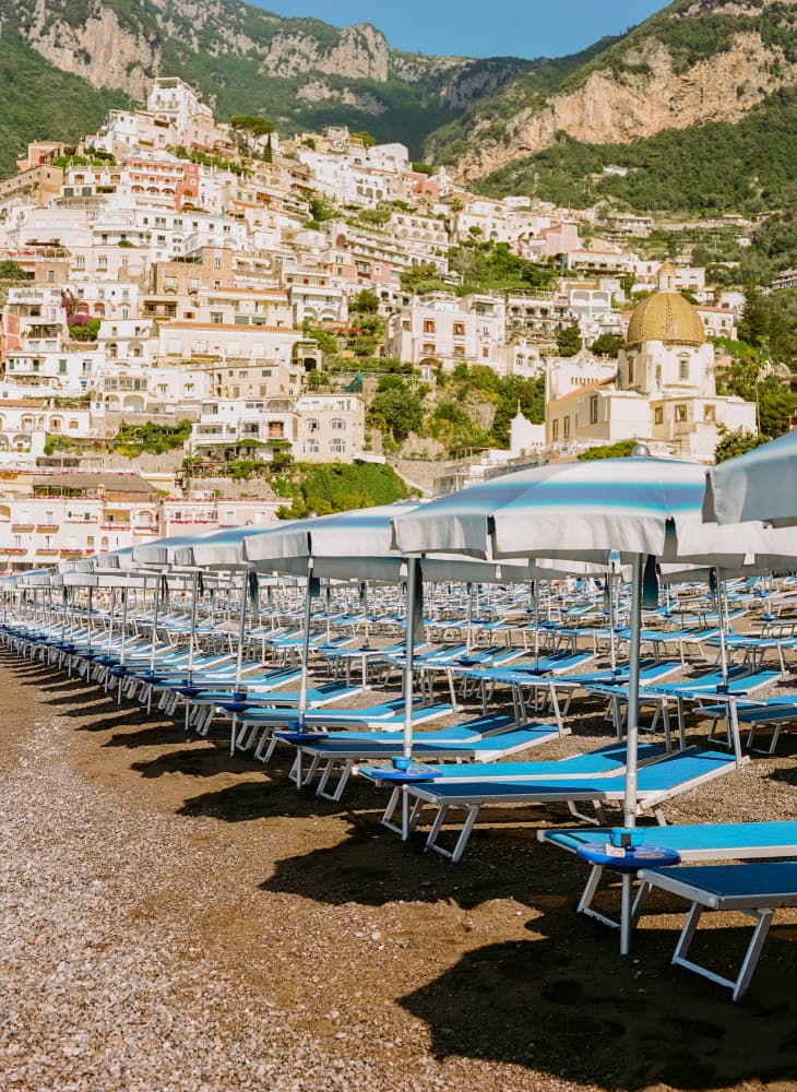 Positano Beach Umbrellas by Bethany Young — canvas wall art