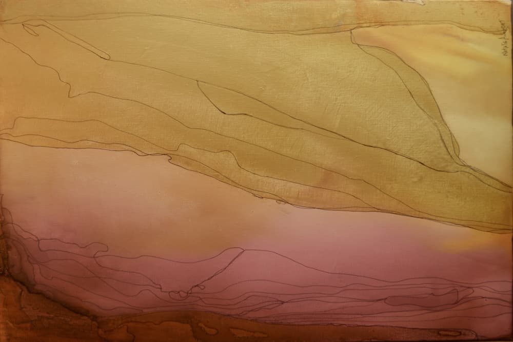 Serene Pink Gold Flow by Natalie Avondet — canvas wall art