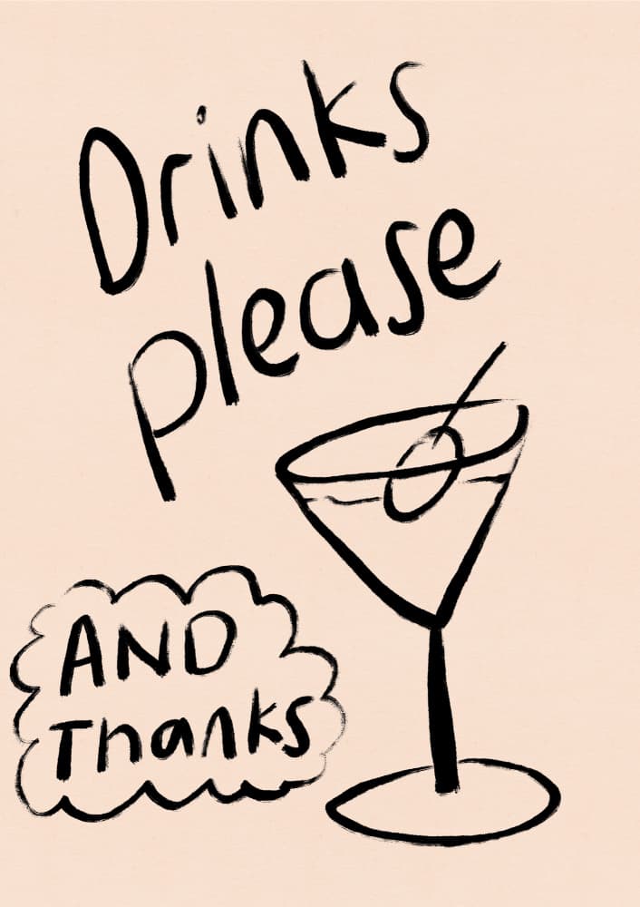 Drinks Please Cocktail by Dirkie Nell — canvas wall art