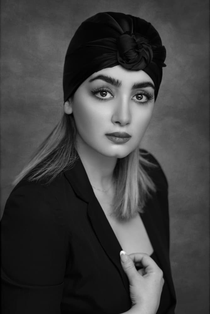 Elegant Turban Portrait by Saeed Zamani — canvas wall art