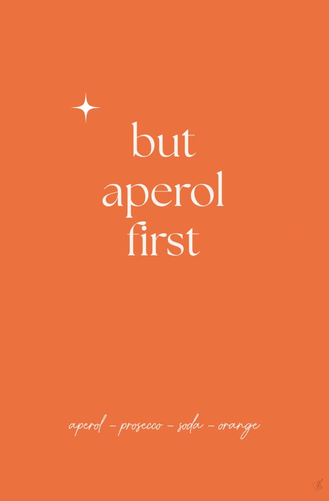 Orange Cocktail Quote by Anne-Marie Volfova — canvas wall art