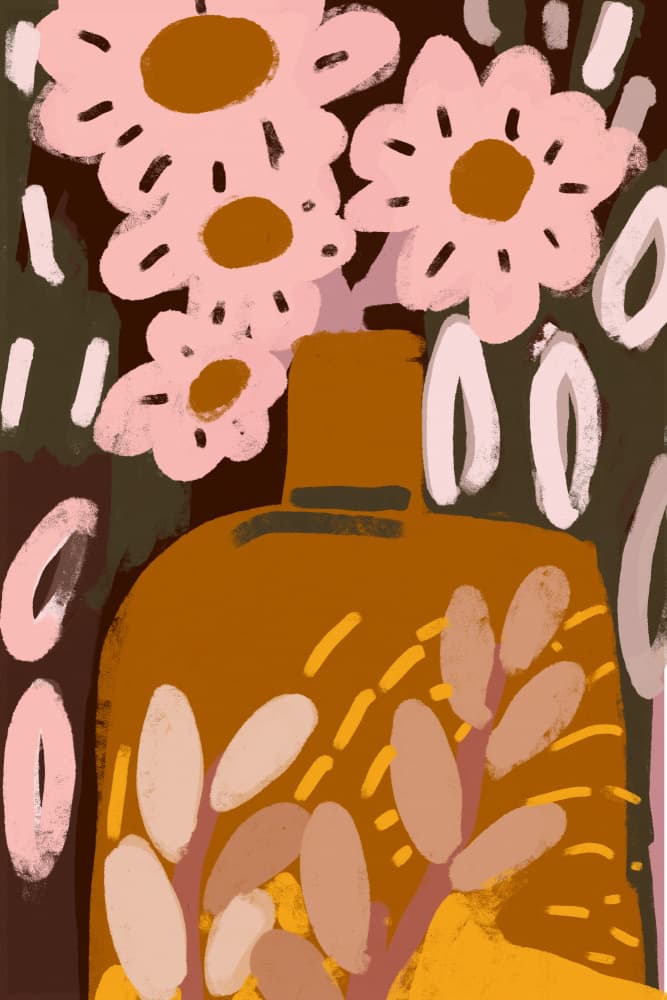 Blooming Vase by Treechild — canvas wall art