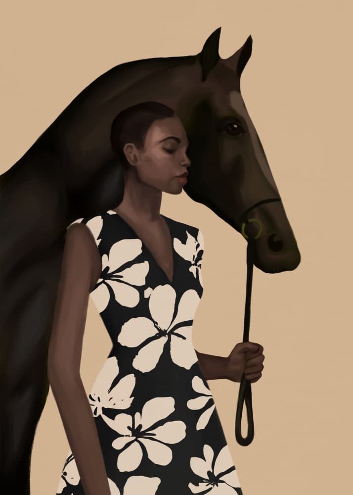 Elegant Woman Horse