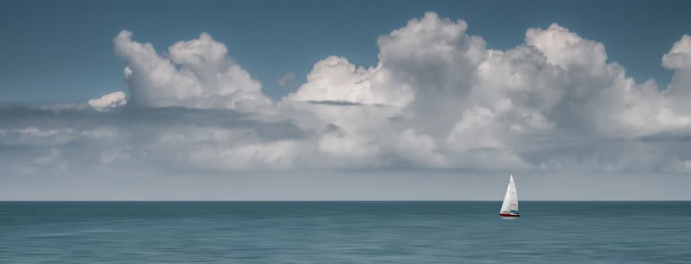 Peaceful Ocean Sailboat by Luc Vangindertael (laGrange) — canvas wall art